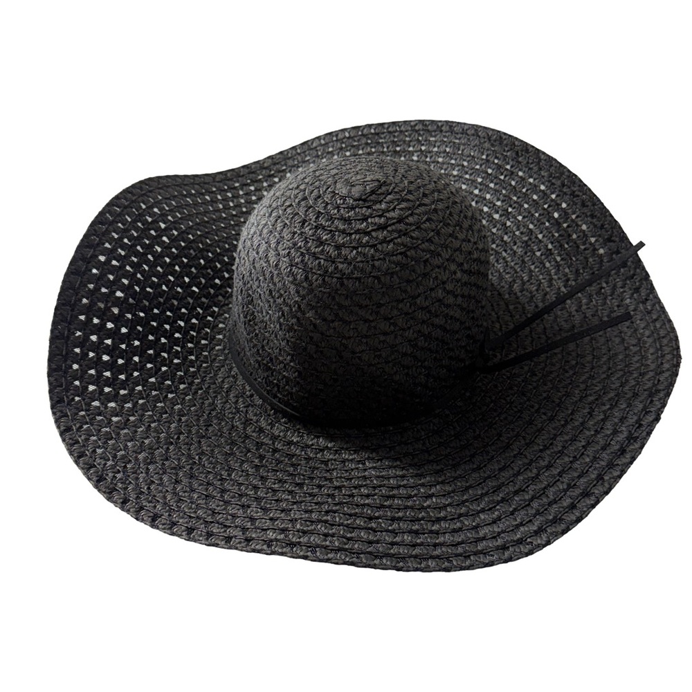 Women's Black Wide Brim Breathable Hat With Bow, Travel Sunshade, Foldable NWOT - Picture 3 of 7